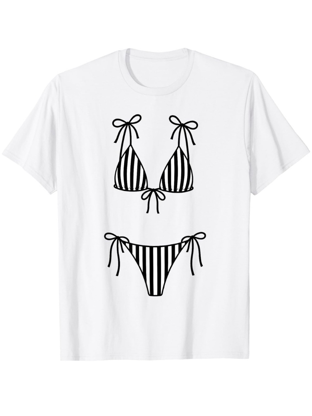Black Striped Bikini Graphic Tee (oversized)